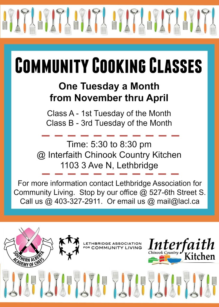 Community Cooking Classes Poster Oct 2015